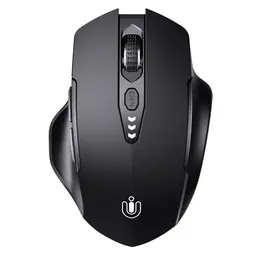 Uineer Bluetooth Maus, kabellos, ergonomisch, 4 DPI, Tri-Modus (BT 5.0/4.0 + 2,4 GHz), sichtbarer Batteriestatus, schwarz