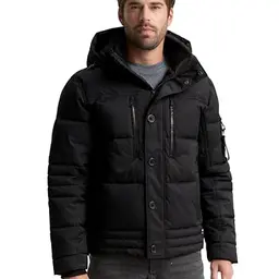 Tom Tailor Herren Pufferjacke mit abnehmbarer Kapuze