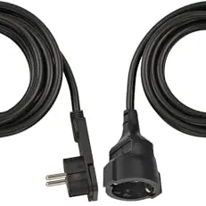 Brennenstuhl Kunststoff-Verlängerungskabel mit Flachstecker, 3m, schwarz (Packung mit 2)
