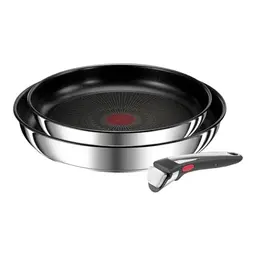 Tefal Ingenio Preference 3-teiliges Pfannenset mit abnehmbaren Griff, stapelbar und platzsparend, induktionsgeeignet