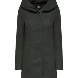 ONLY Damen Mantel ONLSEDONA mit Kapuze und Reißverschluss, Dunkelgrün, Größe M