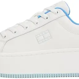 Tommy Jeans Damen Flatform Sneaker, Mehrfarbig (Ecru/Copenhagen Blue), Größe 41