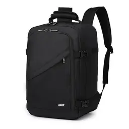 KONO Kabinentasche 40×20×25 cm für Ryanair, Handgepäckrucksack, Schwarz