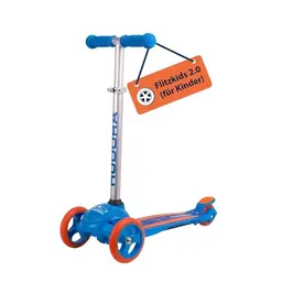 HUDORA Scooter Flitzkids 2.0 für Kinder, höhenverstellbar, stabiler Aluminium-Dreirad-Roller bis 50kg