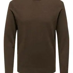 ONLY & SONS Herren Onsloui Mel Crew Knit, Coffee Bean, Größe M