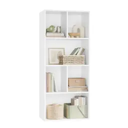 WOLTU Bücherregal freistehend mit 6 Fächern, modernes weißes Regal, 50 x 121 x 29 cm