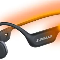 Knochenschall Open Ear Sportkopfhörer, Bluetooth 6.0, IP67 wasserdicht, 10 Std. Akkulaufzeit, mit Mikrofon, Schwarz-Orange