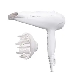Remington Haartrockner Ionen, 2200W, weiß, mit Diffusor & Stylingdüse, leicht, Keramik-Ionen, gleichmäßige Wärme, 3 Heizstufen, Abkühlstufe