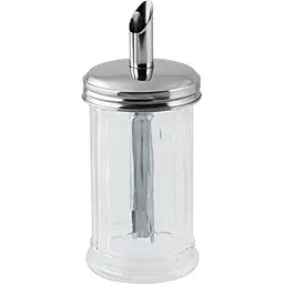 Fackelmann Zuckerdosierer BISTRO, Zuckerstreuer aus Glas mit Edelstahl-Deckel, 1 Stück