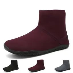 Wizshoe Barfußschuhe für Damen und Herren - Gefütterte Flach-Boots in Rot, Größe 42 EU