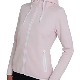 TCA Damen Hoodiekleid mit Kapuze und Reißverschlusstaschen, Rosa, Größe M
