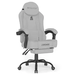 Ergonomischer Gaming Stuhl mit verstellbarer Rückenlehne und 360° Drehfunktion - Bürostuhl für Homeoffice und Gaming, grau