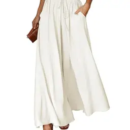 Voqeen Damen Sommer Palazzo Hose – Lässige, elegante Freizeithose mit hohen Taillen und Taschen