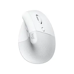 Logitech Lift für Mac - Kabellose ergonomische Maus mit leisen Klicks und 4 anzupassenden Tasten - Weiß