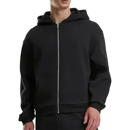 Urban Classics Fluffy Zip Cardigan in Schwarz, Größe M