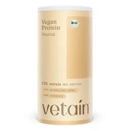 VETAIN BIO Veganes Proteinpulver - Neutral - 23g Eiweiß - 600g - Ohne Allergene & Süßungsmittel
