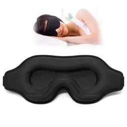 3D Schlafmaske für Herren und Damen, verstellbar, atmungsaktiv und weich, ideal für Reisen und Yoga (schwarz)