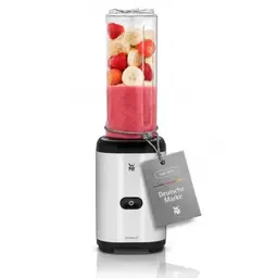 WMF Kult X Mix & Go Mini Smoothie Maker, Standmixer, 300W, 600ml Tritan-Flasche, auslaufsicher, rutschfeste Füße, Silber/Schwarz