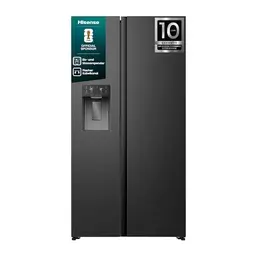 Hisense RS5P528STFE Kühl-Gefrierkombination 528L mit Eis- & Wasserspender, Total No Frost, Schwarz
