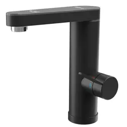 Fudeer Elektrischer Wasserhahn mit Durchlauferhitzer & Digitaldisplay, 120° drehbar, aus 304 Edelstahl, Schwarz