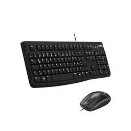 Logitech MK120 Kabelgebundenes Tastatur- und Maus-Set für Windows - QWERTZ-Layout, Schwarz