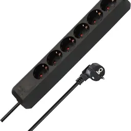 Brennenstuhl Eco-Line 6-Fach Steckdosenleiste mit 1,5m Kabel, schwarz