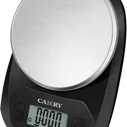 CAMRY Mini Digitale Küchenwaage 5kg/11lb - Schwarz/Edelstahl, Ideal für Reisen und Camping