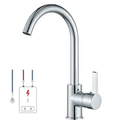 Hevenaov Küchenarmatur Edelstahl SUS304, 360° drehbar, Einhebel-Mischer, für Spüle, Boiler, Chrom, Silber