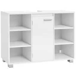 VASAGLE Waschbeckenunterschrank, Badezimmerschrank mit verstellbaren Ablagen, wolkenweiß, 30 x 90 x 60 cm