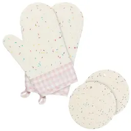 Ofenhandschuhe und Topflappen Set - Hitzebeständige Silikon Handschuhe für die Küche