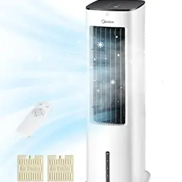 Midea 4-in-1 Mobile Klimaanlage | Turmventilator mit Wasserkühlung & Luftbefeuchter | 5L Wassertank, 355m³/h, Fernbedienung