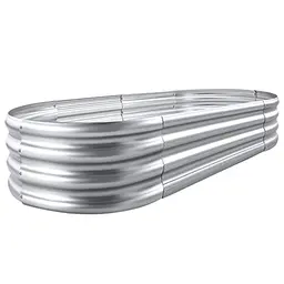 Land Guard Galvanized Raised Garden Bed Kit – Oval Large Metal Planter for Outdoor Vegetables
