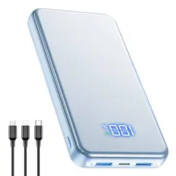 Power Bank 26800mAh mit 3-in-1 Kabel, Blau