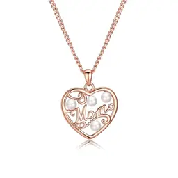 TIZU Mom Halskette für Damen, 18K Roségold mit Perle-Akzent – Geschenk zum Muttertag oder Geburtstag