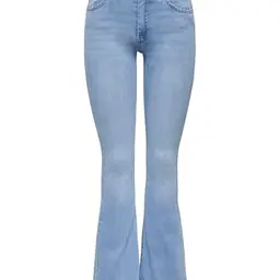 ONLY Damen Jeans Onlblush Life Mid Flared, Light Blue Denim, Größe M/32