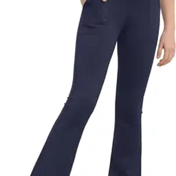 Mädchen Hochtaillierte Flared Leggings - Dunkelblaue Bootcut Sporthose