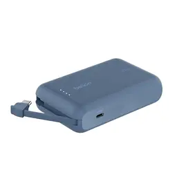 Belkin BoostCharge Power Bank 10000mAh mit integriertem Kabel – PD 20 W für iPhone 16, iPad Pro und Galaxy S24