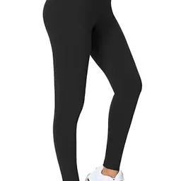 Enjoyoga Sport Leggings Damen mit Innentasche - Blickdicht, Push Up, für Sport und Alltag - Größe S-M, Schwarz