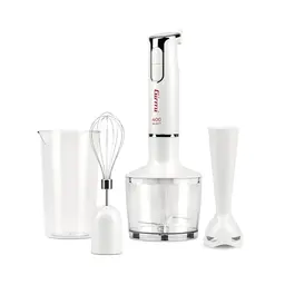 Girmi MX17 3-in-1 Stabmixer Set, 400 W, 2 Geschwindigkeiten, Edelstahlklingen, inkl. 700-ml-Messbecher, Weiß