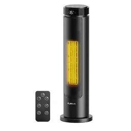 FLANUR Heizlüfter 2000W mit Thermostat & Fernbedienung, ECO Modus, 70° Oszillation, 12h Timer