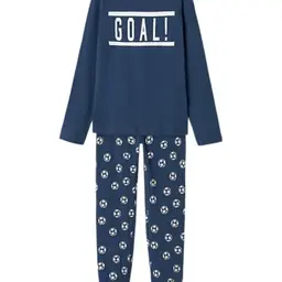 IT Jungen Nachtwäsche-Set Fußball, Dark Denim, 110-116 EU