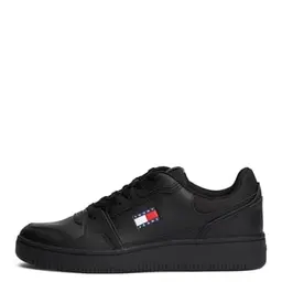 TOMMY JEANS Herren Sneaker Retro Basket Low Top, Schwarz, Größe 40