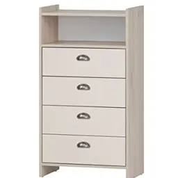Schildmeyer Highboard Lindholm, Sandeiche Dekor/Cremebeige, 60 x 33 x 104 cm