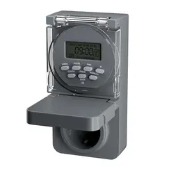 HBN Digitale Zeitschaltuhr für Außenbereich, 8 Programme, IP44 - Ideal für Gartenbeleuchtung und Weihnachtsdeko