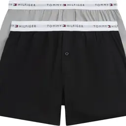Tommy Hilfiger Herren 2er Pack Baumwoll-Boxershorts, Mehrfarbig (Blk/Antique Silver), XXL