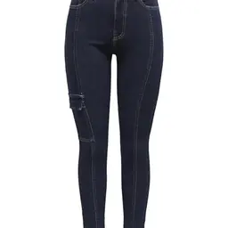 ONLY Damen ONLICONIC HW Skinny Jeans - Dark Blue Denim, Größe 28 W/32 L