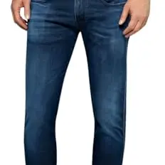 Replay Herren Slim-Fit Jeans Anbass Hyperflex Cloud, Dunkelblau, 33W/34L