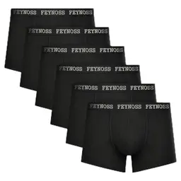 Feynoss Herren Boxershorts 6er Pack, Baumwoll-Atmungsaktiv, Mit Elastischem Bund, Für Sport & Alltag, 2XL
