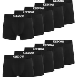 Bobelle Boxershorts Herren 10er Pack Baumwolle Atmungsaktive in Schwarz