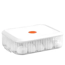 VGECEE Pizzaballenbox mit Deckel - Lebensmittelechte Pizzateigbox (31x22x9 cm) inkl. Gratis Teigschaber
